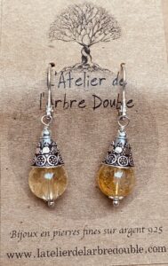 boucles d'oreilles en citrine