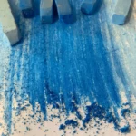 craies pastels secs bleus