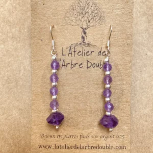 Boucles d'oreilles Amethyste et argent