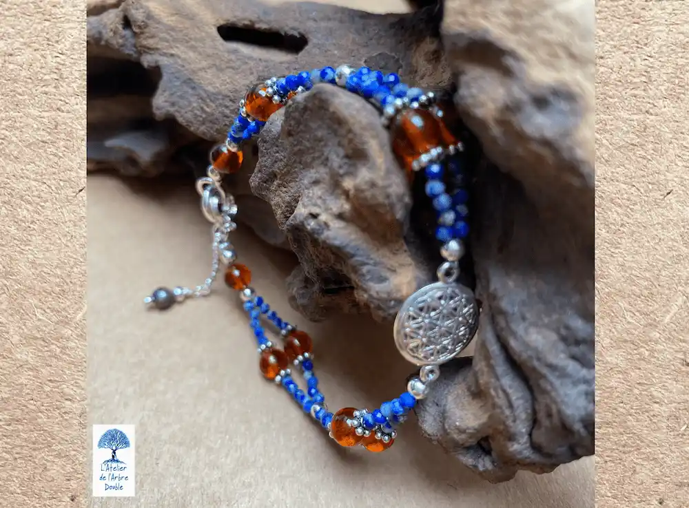 braceletlarge31 bracelet argent lapis lazuli et ambre