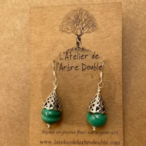 Boucles d'oreilles en malachite
