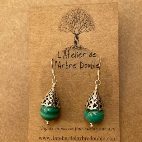 Boucles d'oreilles en malachite