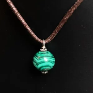 Pendentif sphere malachite