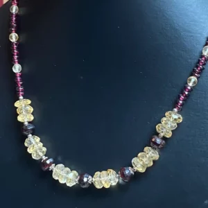 Collier grenat et citrine