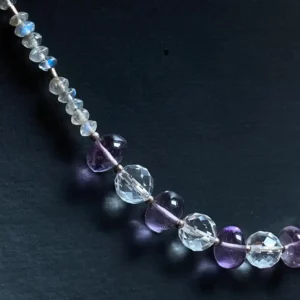 collier cristal de roche et amethyste