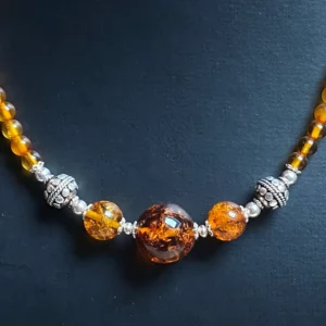 Collier ambre et argent