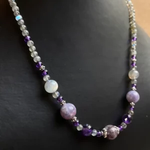 Collier tourmaline et amethyste
