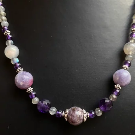 collier tourmaline et amethyste