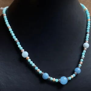 Collier aigue marine et amazonite