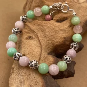 Bracelet Chrysoprase et Kunzite