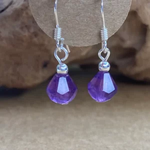 Boucles d’oreilles améthyste diamant
