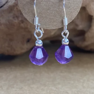 Boucles d’oreilles améthyste diamant