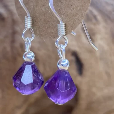 boucles d'oreilles amethyste diamant